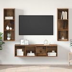 Casa si Gradina - Mobilier - Seturi de mobilier - Seturi living - Set dulap TV 3 pcs Lemn vechi 37 x 37 x 142.5 cm Lemn compozit - Infinity.ro