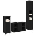 Casa si Gradina - Mobilier - Seturi de mobilier - Seturi baie - Set mobila baie  3 piese Stejar negru Lemn stratificat - Infinity.ro