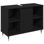 Casa si Gradina - Mobilier - Seturi de mobilier - Seturi baie - Set mobila baie  3 piese Stejar negru Lemn stratificat - Infinity.ro