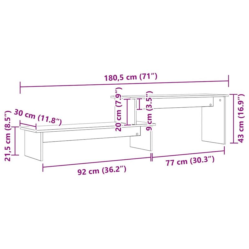 Casa si Gradina - Mobilier - Comode si corpuri - Comode - Cabinet TV cu raft Lemn vechi 180 x 30 x 43 cm Lemn compozit - Infinity.ro