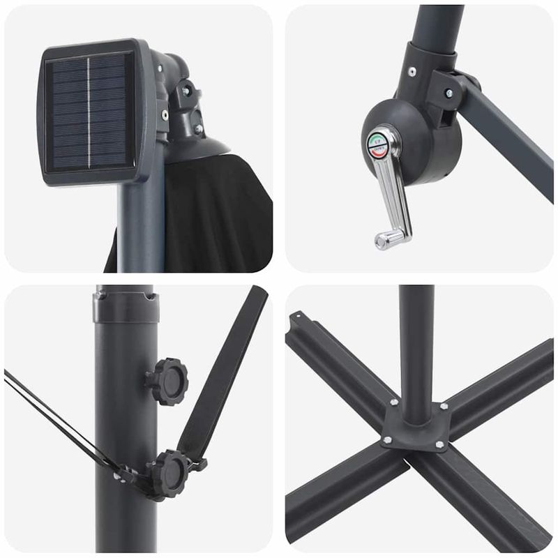 Casa si Gradina - Gradina si terasa - Umbrele si pavilioane - Umbrele - Parasol banana cu brate cu blocare Negru 294 x 200 x 254 cm - Infinity.ro