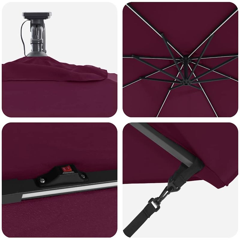 Casa si Gradina - Gradina si terasa - Umbrele si pavilioane - Umbrele - Parasol banana cu brate Rosu bordo 294 x 294 x 248 cm - Infinity.ro