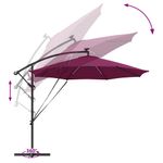 Casa si Gradina - Gradina si terasa - Umbrele si pavilioane - Umbrele - Parasol banana cu brate Rosu bordo 294 x 294 x 248 cm - Infinity.ro