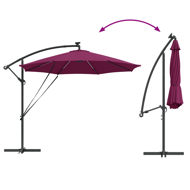 Casa si Gradina - Gradina si terasa - Umbrele si pavilioane - Umbrele - Parasol banana cu brate Rosu bordo 294 x 294 x 248 cm - Infinity.ro
