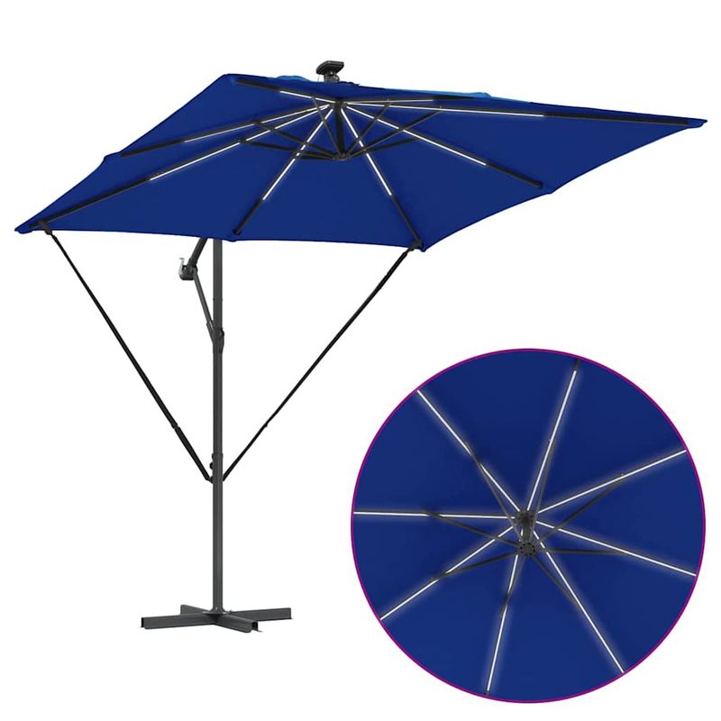 Casa si Gradina - Gradina si terasa - Umbrele si pavilioane - Umbrele - Parasol banana cu brate cu blocare albastru 249 x 249 x 250 cm - Infinity.ro