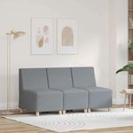 Casa si Gradina - Mobilier - Scaune si fotolii - Fotolii - Fotoliu canapea gri deschis 55 cm fabric 3 pcs Gri deschis - Infinity.ro