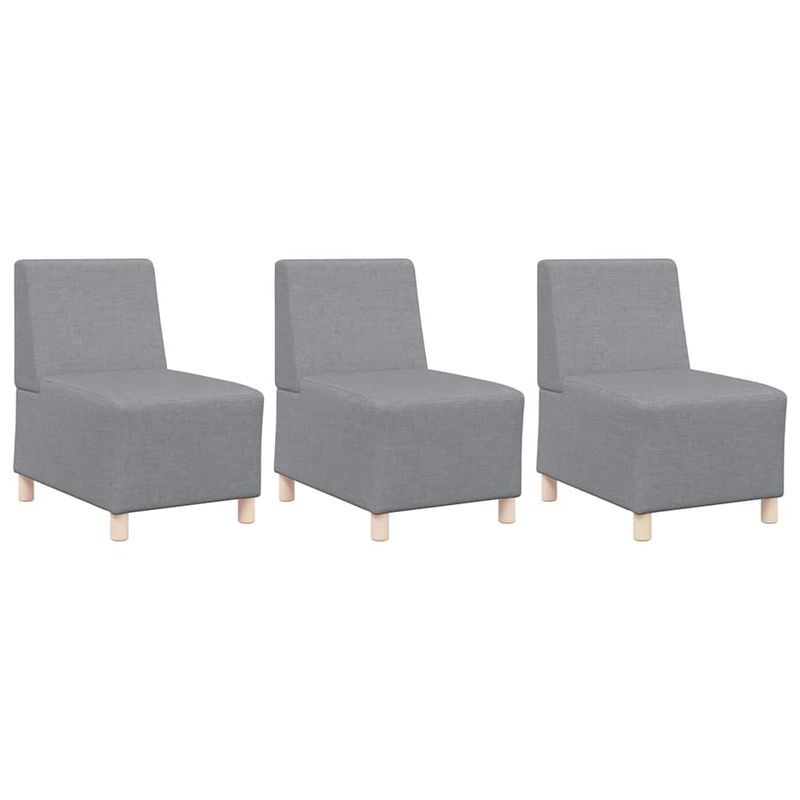 Casa si Gradina - Mobilier - Scaune si fotolii - Fotolii - Fotoliu canapea gri deschis 55 cm fabric 3 pcs Gri deschis - Infinity.ro