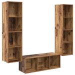 Casa si Gradina - Mobilier - Seturi de mobilier - Seturi living - Set dulap TV 3 pcs Lemn vechi 37 x 37 x 142.5 cm Lemn compozit - Infinity.ro