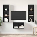 Casa si Gradina - Mobilier - Seturi de mobilier - Seturi living - Set dulap TV Stejar negru 37 x 37 x 107 cm Lemn compozit - Infinity.ro