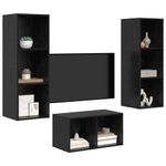 Casa si Gradina - Mobilier - Seturi de mobilier - Seturi living - Set dulap TV Stejar negru 37 x 37 x 107 cm Lemn compozit - Infinity.ro