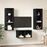 Casa si Gradina - Mobilier - Seturi de mobilier - Seturi living - Set dulap TV Stejar negru 37 x 37 x 107 cm Lemn compozit - Infinity.ro