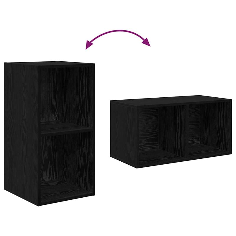 Casa si Gradina - Mobilier - Seturi de mobilier - Seturi living - Set dulap TV Stejar negru 37 x 37 x 107 cm Lemn compozit - Infinity.ro