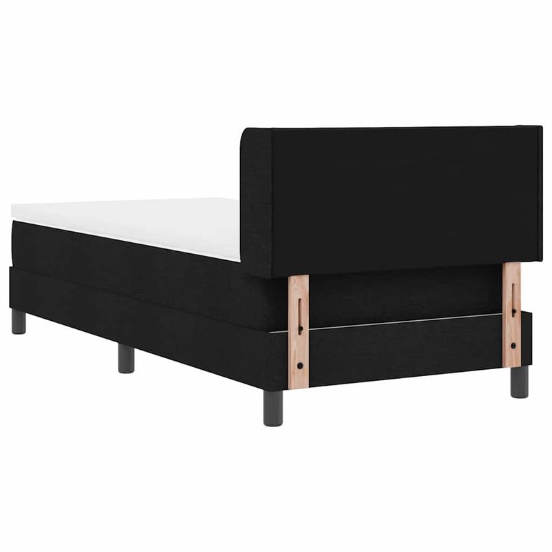 Casa si Gradina - Mobilier - Paturi si accesorii - Paturi - Pat cu arcuri cu headboard Negru 90 x 190 cm Tesatura si Spuma - Infinity.ro