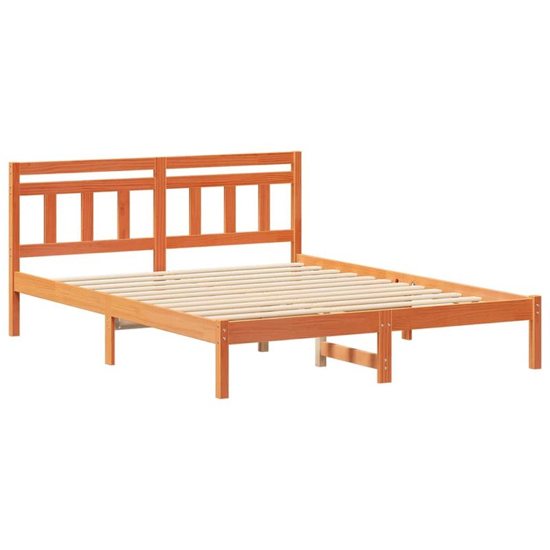 Casa si Gradina - Mobilier - Paturi si accesorii - Paturi - Cadru de pat cu headboard Maro 140 x 200 cm Lemn de brad - Infinity.ro