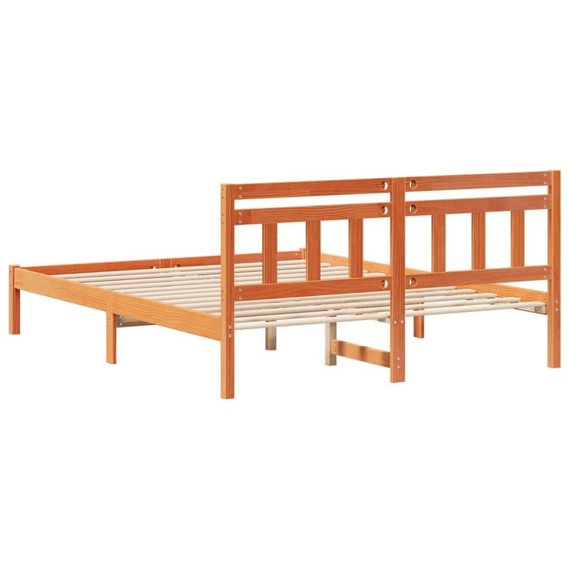 Casa si Gradina - Mobilier - Paturi si accesorii - Paturi - Cadru de pat cu headboard Maro 140 x 200 cm Lemn de brad - Infinity.ro
