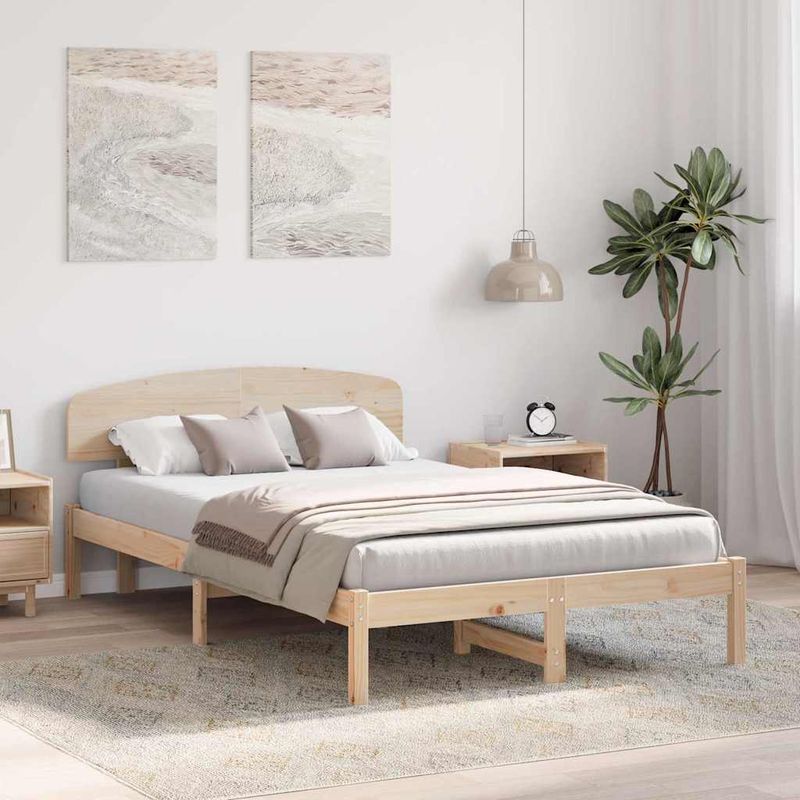 Casa si Gradina - Mobilier - Paturi si accesorii - Paturi - Cadru de pat cu tablie 120x190 cm din lemn masiv de pin - Infinity.ro