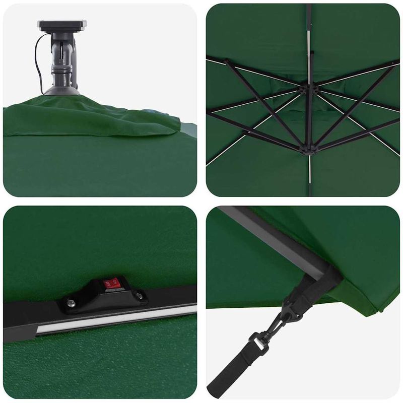 Casa si Gradina - Gradina si terasa - Umbrele si pavilioane - Umbrele - Parasol banana cu brate cu blocare Verde 249 x 249 x 250 cm - Infinity.ro