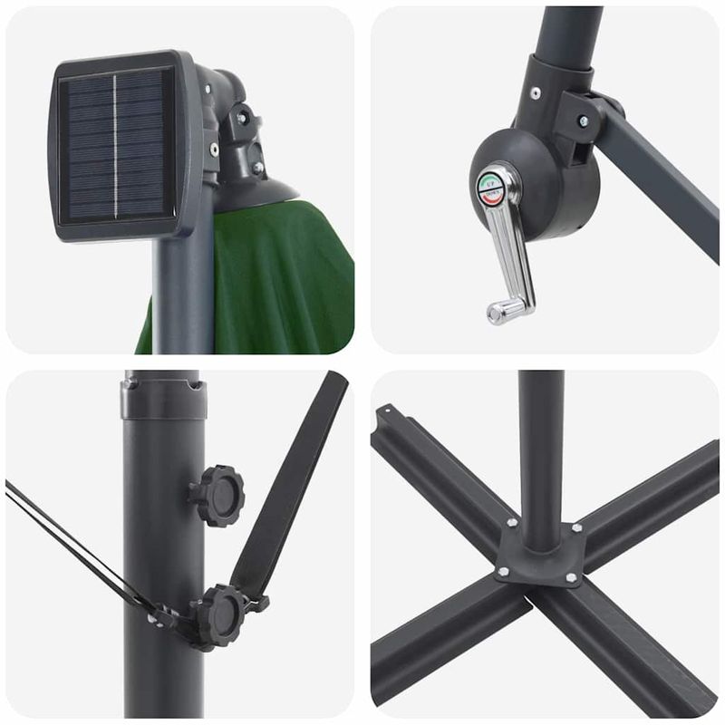 Casa si Gradina - Gradina si terasa - Umbrele si pavilioane - Umbrele - Parasol banana cu brate cu blocare Verde 249 x 249 x 250 cm - Infinity.ro