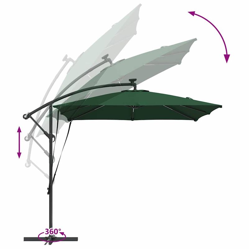 Casa si Gradina - Gradina si terasa - Umbrele si pavilioane - Umbrele - Parasol banana cu brate cu blocare Verde 249 x 249 x 250 cm - Infinity.ro