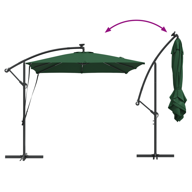 Casa si Gradina - Gradina si terasa - Umbrele si pavilioane - Umbrele - Parasol banana cu brate cu blocare Verde 249 x 249 x 250 cm - Infinity.ro