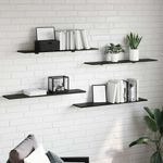 Casa si Gradina - Mobilier - Biblioteci si rafturi - Rafturi - Placa Raft pentru Carti 4 pcs Negru 100 x 40 x 1.5cm PAL - Infinity.ro
