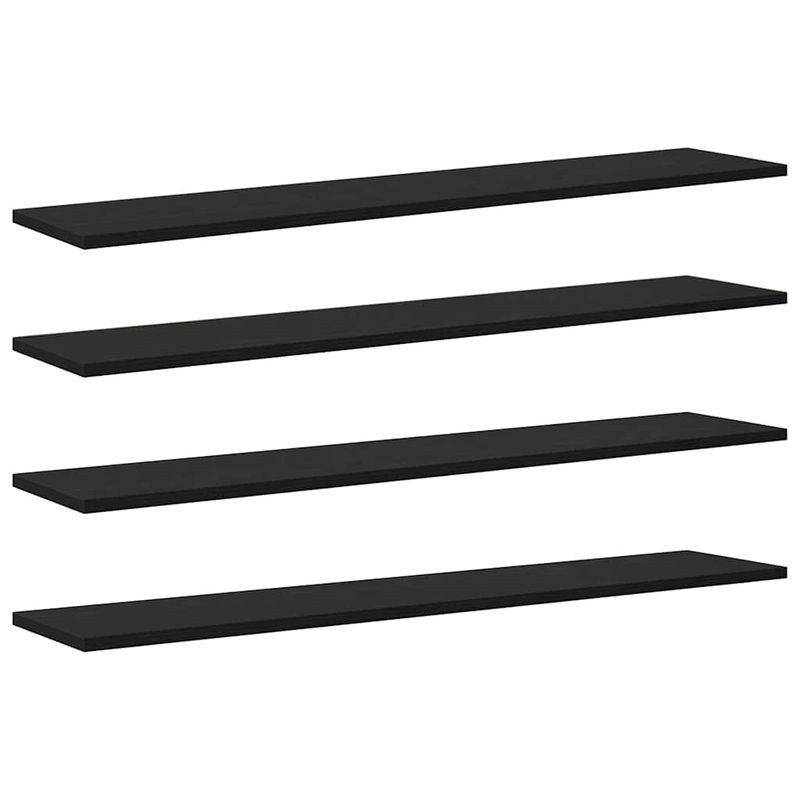 Casa si Gradina - Mobilier - Biblioteci si rafturi - Rafturi - Placa Raft pentru Carti 4 pcs Negru 100 x 40 x 1.5cm PAL - Infinity.ro