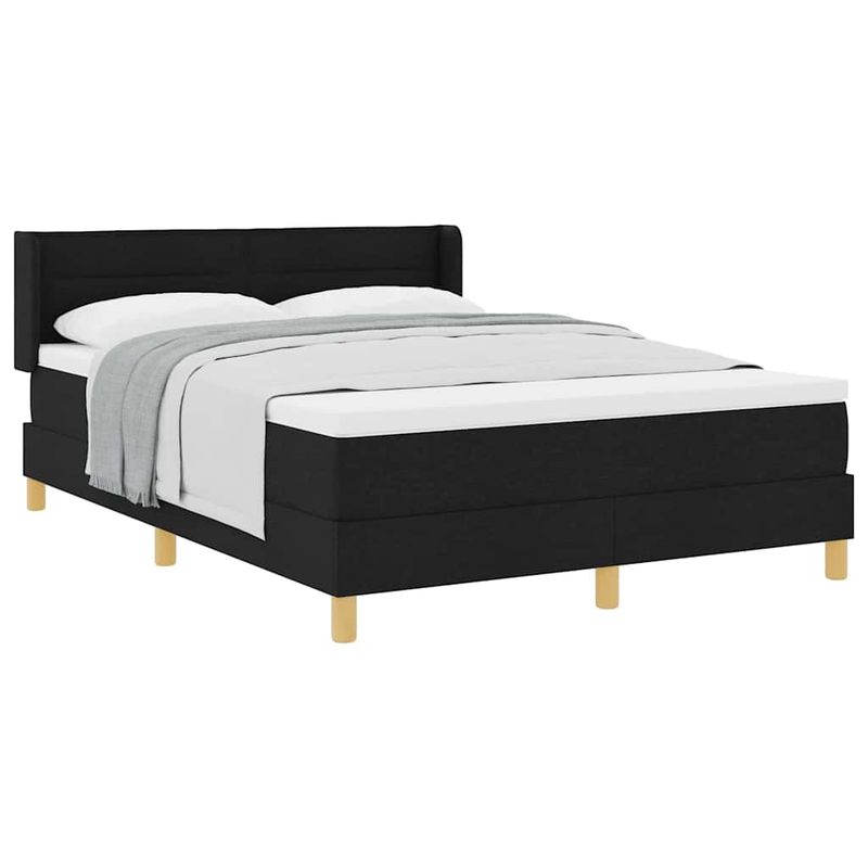 Casa si Gradina - Mobilier - Paturi si accesorii - Paturi - Pat cu arcuri Negru si Alb si Negru 140 x 200 cm tesatura - Infinity.ro