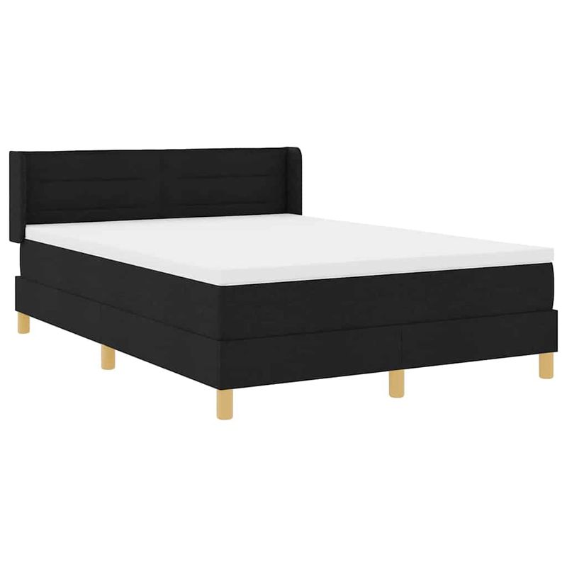 Casa si Gradina - Mobilier - Paturi si accesorii - Paturi - Pat cu arcuri Negru si Alb si Negru 140 x 200 cm tesatura - Infinity.ro
