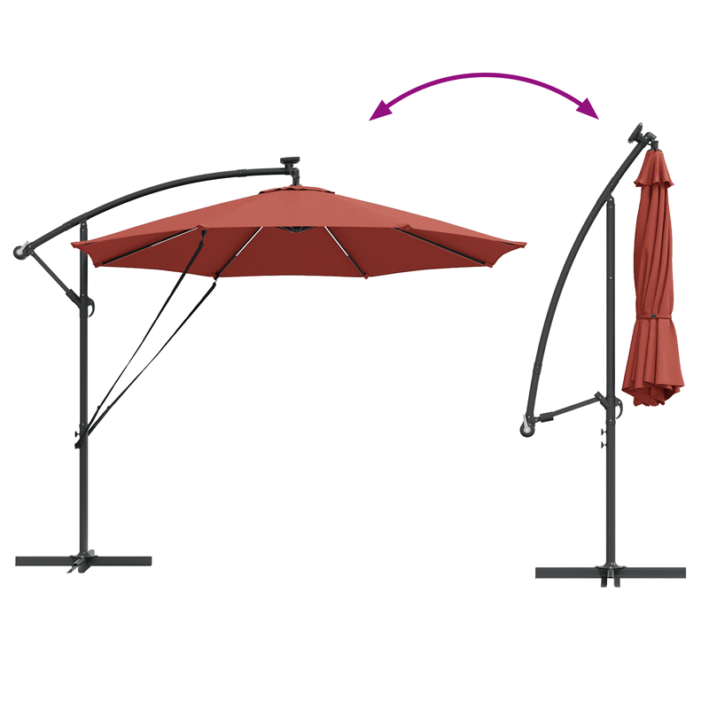 Casa si Gradina - Gradina si terasa - Umbrele si pavilioane - Umbrele - Parasol banana cu brate cu blocare Terracota 294 x 294 x 248 cm - Infinity.ro