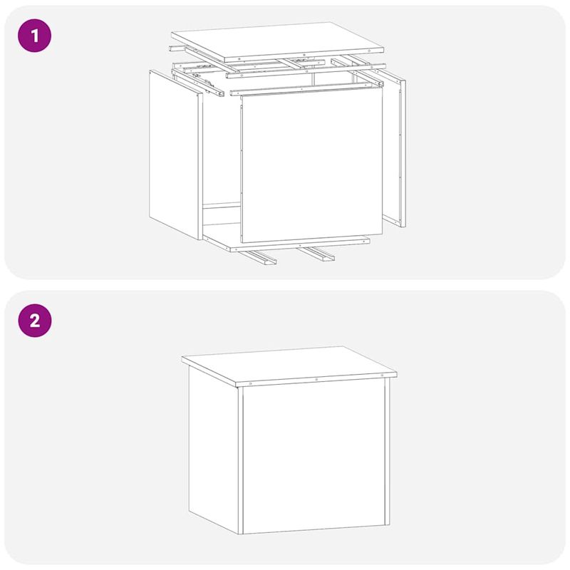 Casa si Gradina - Mobilier - Organizare si depozitare - Cutii depozitare - Cutie de depozitare exterioara Maro 55 x 50.5 x 50 cm - Infinity.ro