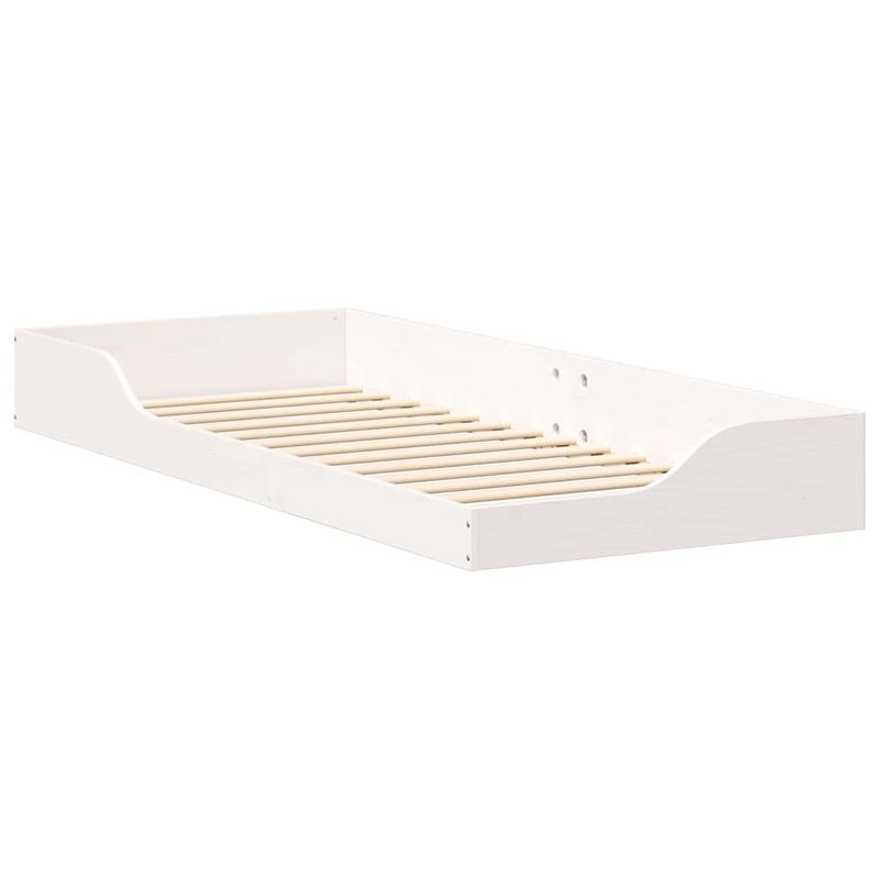 Casa si Gradina - Mobilier - Paturi si accesorii - Paturi - Cadru de pat de podea Alb 100 x 220 cm Lemn de brad solid - Infinity.ro