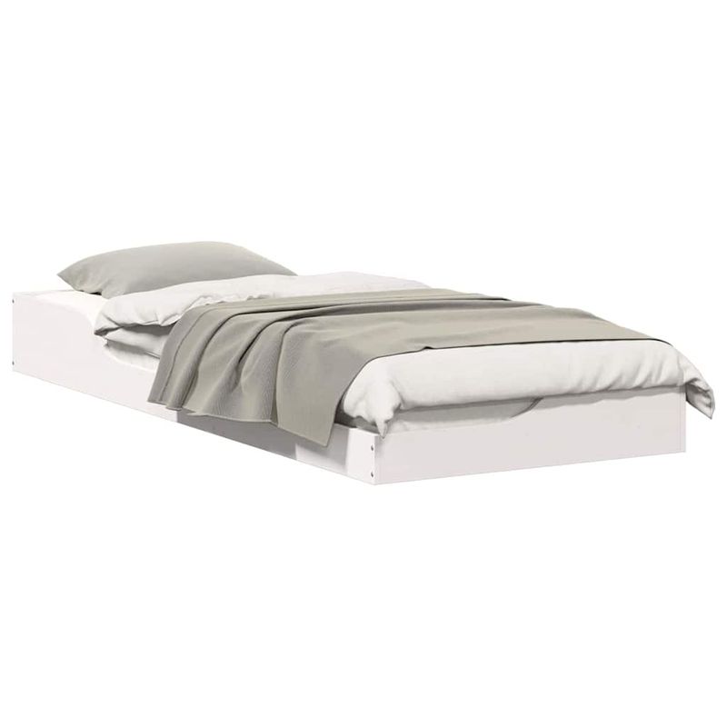 Casa si Gradina - Mobilier - Paturi si accesorii - Paturi - Cadru de pat de podea Alb 100 x 220 cm Lemn de brad solid - Infinity.ro