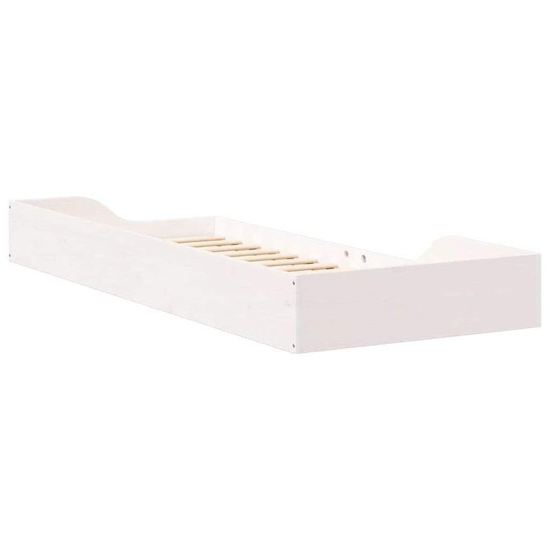 Casa si Gradina - Mobilier - Paturi si accesorii - Paturi - Cadru de pat de podea Alb 100 x 220 cm Lemn de brad solid - Infinity.ro
