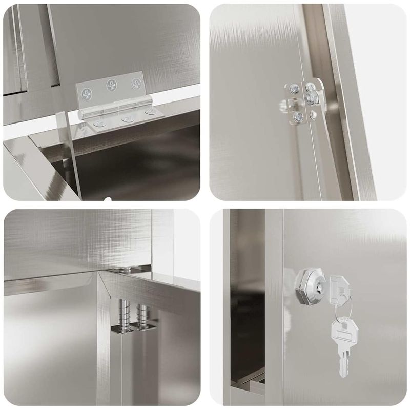 Casa si Gradina - Constructii - Depozitare, transport si protectie - Cutii postale - Cutie pentru colet Negru 44.5 x 29 x 110.5 cm Otel inoxidabil - Infinity.ro