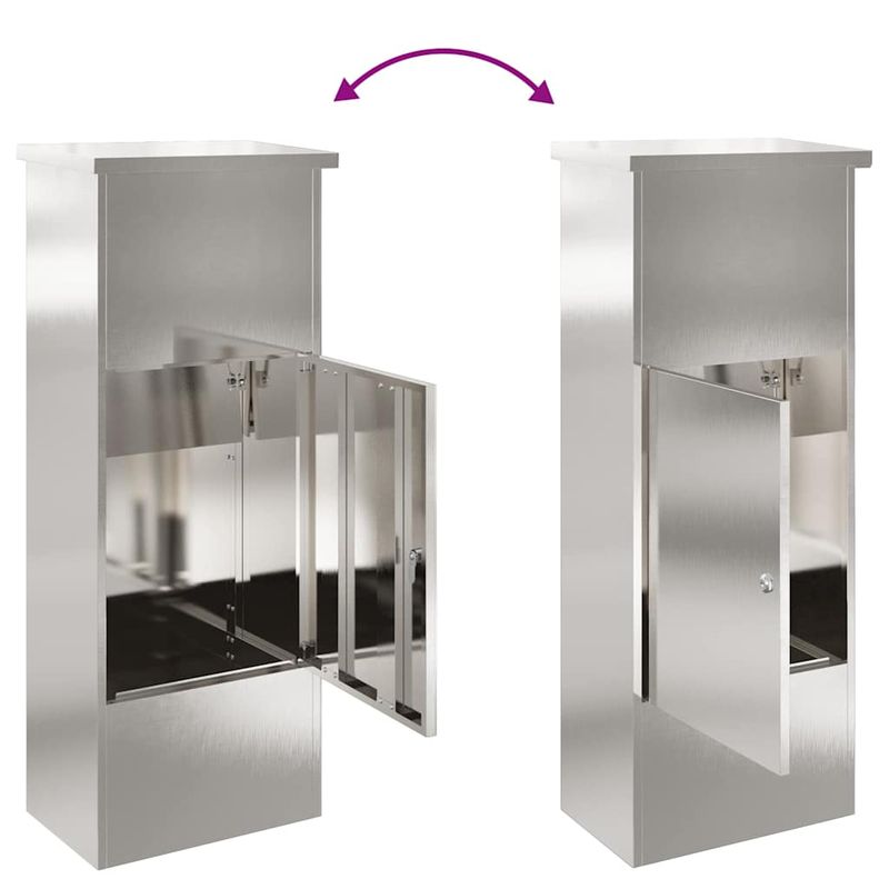 Casa si Gradina - Constructii - Depozitare, transport si protectie - Cutii postale - Cutie pentru colet Negru 44.5 x 29 x 110.5 cm Otel inoxidabil - Infinity.ro