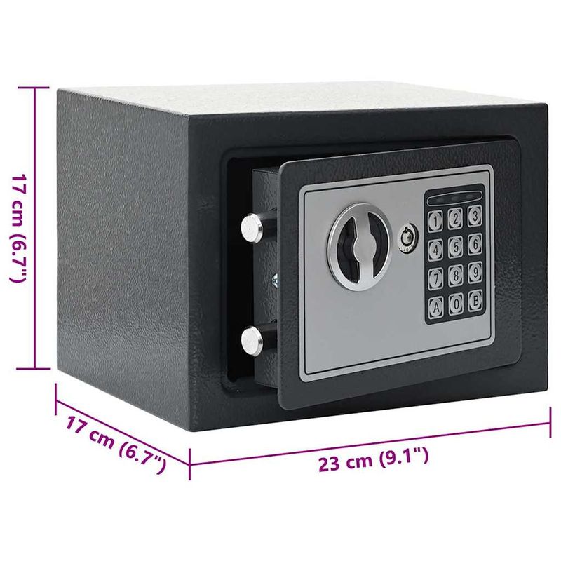 Casa si Gradina - Constructii - Depozitare, transport si protectie - Seifuri si casete de valori - Seif electronic Gri inchis 23x17x17 cm Otel - Infinity.ro