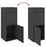 Casa si Gradina - Constructii - Depozitare, transport si protectie - Cutii postale - Cutie pentru colet Negru 41 x 38 x 103 cm Otel - Infinity.ro