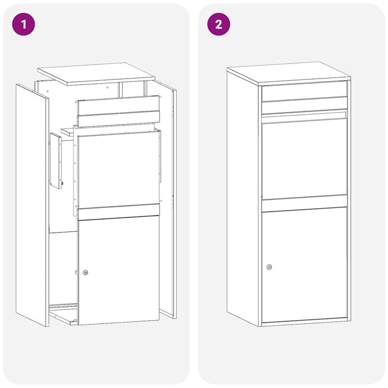 Casa si Gradina - Constructii - Depozitare, transport si protectie - Cutii postale - Cutie pentru colet Negru 41 x 38 x 103 cm Otel - Infinity.ro