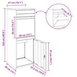 Casa si Gradina - Constructii - Depozitare, transport si protectie - Cutii postale - Cutie pentru colet Negru 41 x 38 x 103 cm Otel - Infinity.ro