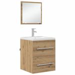 Casa si Gradina - Mobilier - Seturi de mobilier - Seturi baie - Dulap de Baie Stejar artisanal 41 x 38.5 x 48 cm Lemn compozit - Infinity.ro