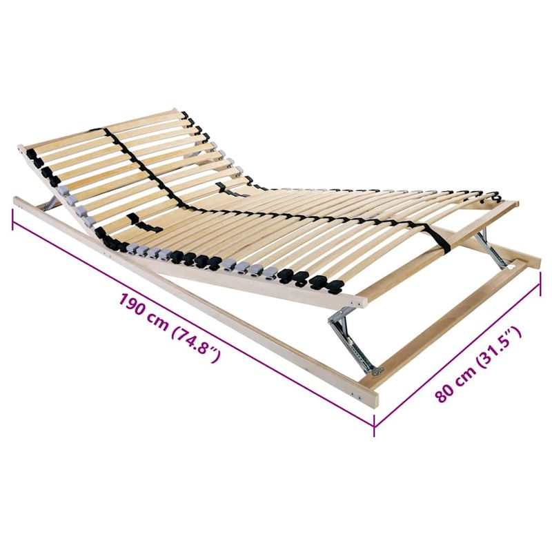 Casa si Gradina - Mobilier - Saltele si somiere - Somiere - Somiera pat cu headboard Manual Maro 80 x 190 cm Lemn si plastic - Infinity.ro