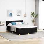 Casa si Gradina - Mobilier - Paturi si accesorii - Paturi - Pat cu arcuri Negru si Alb si Negru 160 x 200 cm tesatura - Infinity.ro