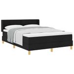Casa si Gradina - Mobilier - Paturi si accesorii - Paturi - Pat cu arcuri Negru si Alb si Negru 160 x 200 cm tesatura - Infinity.ro