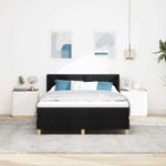 Casa si Gradina - Mobilier - Paturi si accesorii - Paturi - Pat cu arcuri Negru si Alb si Negru 160 x 200 cm tesatura - Infinity.ro