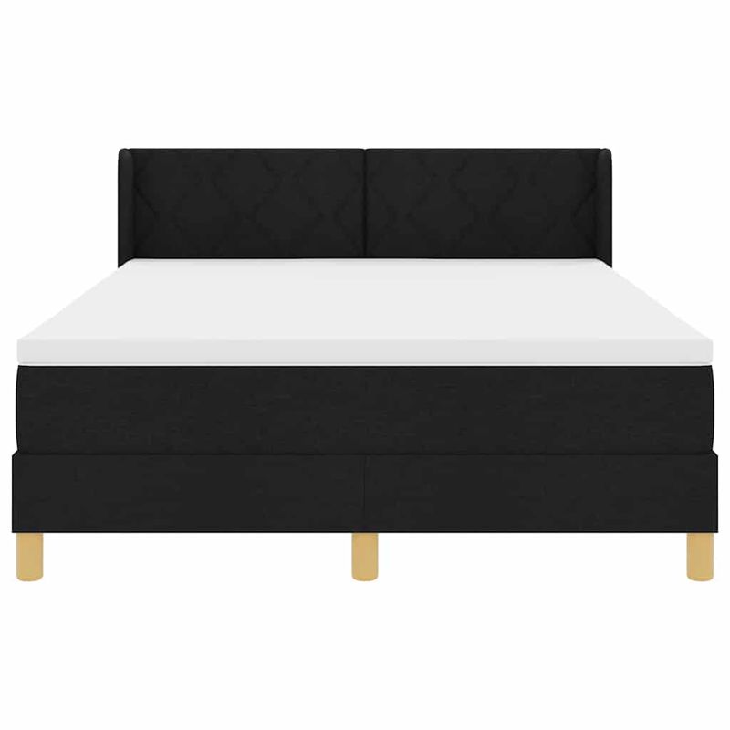 Casa si Gradina - Mobilier - Paturi si accesorii - Paturi - Pat cu arcuri Negru si Alb si Negru 160 x 200 cm tesatura - Infinity.ro