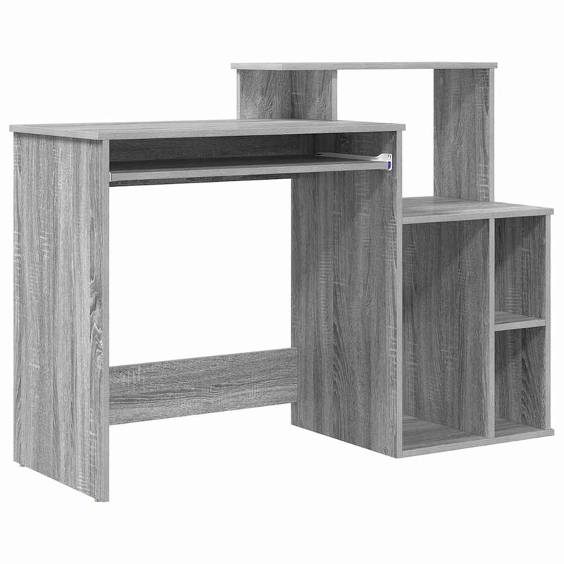 Casa si Gradina - Mobilier - Mese si birouri - Birouri - Birou cu Stocare Gri Sonoma 120.5x44x88.5 cm Lemn prelucrat - Infinity.ro
