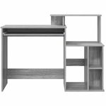 Casa si Gradina - Mobilier - Mese si birouri - Birouri - Birou cu Stocare Gri Sonoma 120.5x44x88.5 cm Lemn prelucrat - Infinity.ro