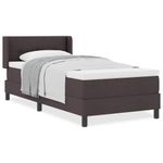 Casa si Gradina - Mobilier - Paturi si accesorii - Paturi - Pat cu arcuri Maro inchis 90 x 200 cm Tesatura si Spuma - Infinity.ro