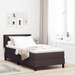 Casa si Gradina - Mobilier - Paturi si accesorii - Paturi - Pat cu arcuri Maro inchis 90 x 200 cm Tesatura si Spuma - Infinity.ro