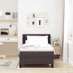 Casa si Gradina - Mobilier - Paturi si accesorii - Paturi - Pat cu arcuri Maro inchis 90 x 200 cm Tesatura si Spuma - Infinity.ro